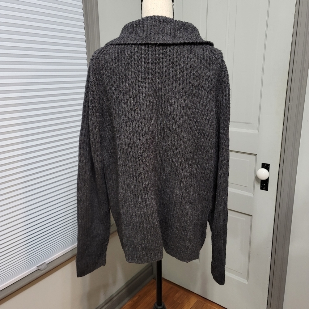 LANE Bryant Asymmetrical Zipper Front Ribbed Cardigan Jacket - Charcoal sz 18/20 - Picture 5 of 5